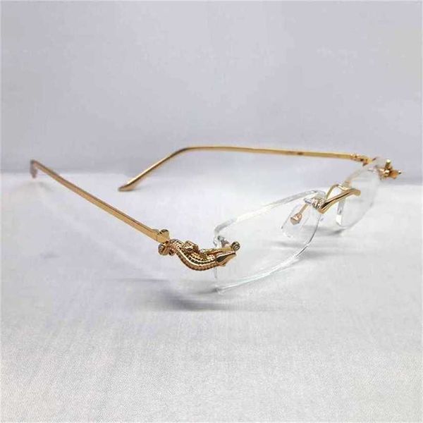 

sunglasses 2023 designer luxury crocodile mens brand designer carter glasses woman rimless optical frame prescriptionkajia new, White;black