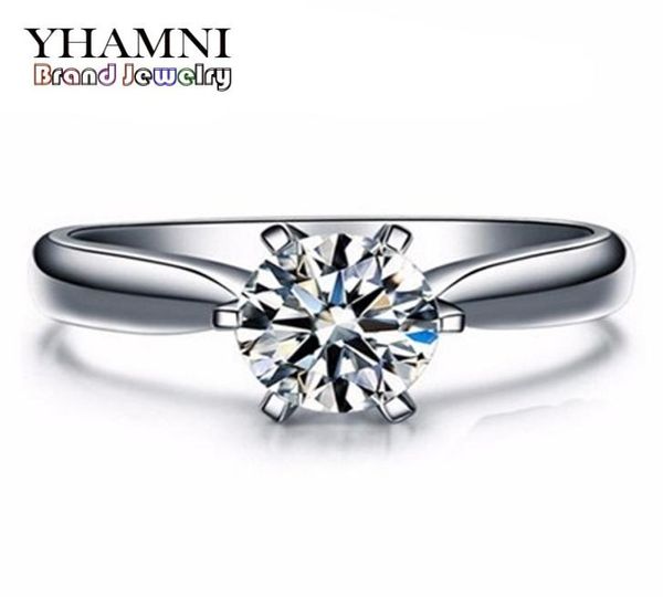 

big 95 off yhamni new fashion white gold filled wedding rings for women brand luxury 1 carat cz diamond gold rings jewelry 18k9722414, Slivery;golden
