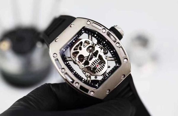 

rm052 real tourbillon watch fantasic superb men wrist watches dfkc high-end quality mechanical uhr ntpt all carbon fiber case montre rd luxe, Slivery;brown