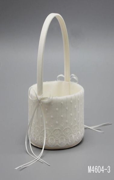

lace wedding flower basket 2017 beige flower girl basket 21523cm in stock real pictures beautiful vintage modern basket5000272