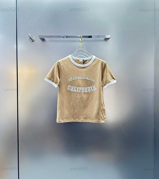 

women designer t-shirt girl tees raised letter logo print lady t shirt size s-l white edging design short sleeve july10