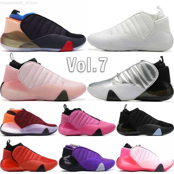 

harden vol. 7 gca mens basketball shoes new designer 7s silver metallic triple white lucid fuchsia core black scarlet outdoor men sneakers s