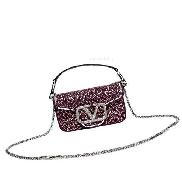 

valntin bag designer for woman bags new handheld small square crystal letter decorative handbag buckle light one shoulder njy6
