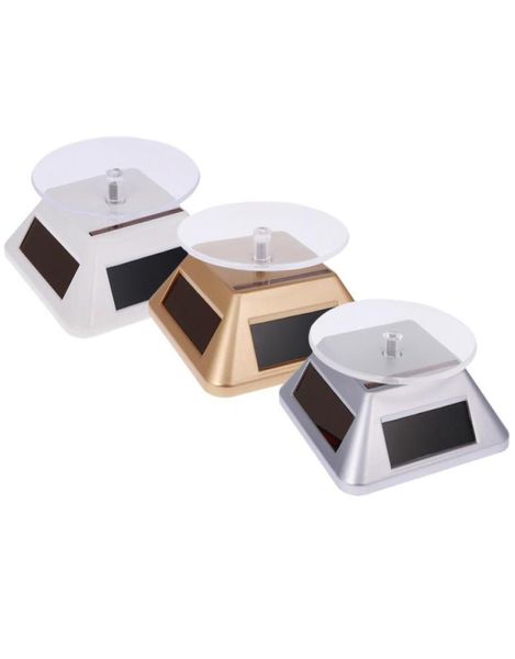 

360Â° rotating display stand base rotary turntable with lcd display solar powered 2 colors for choose3272812, Pink;blue