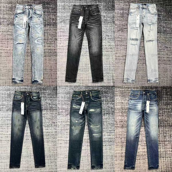 

purple jeans mens designer jean men black pant high-waisted zipper trousers clothes exquisite cutting casual clothing designers denim pants, Blue