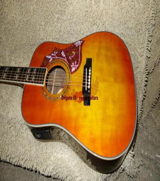 

new arrival lemon burst acoustic electric guitar with ebony fingerboard 099018