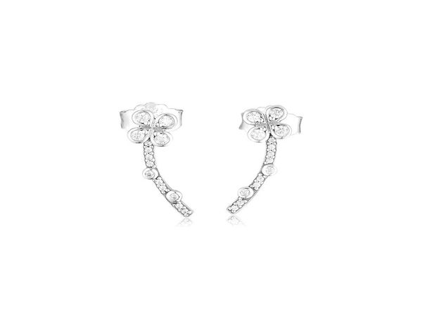 

draped fourpetal flowers earring studs earrings original 925 silver jewelry european style earrings studs for woman jewelry findi4713456, Golden;silver