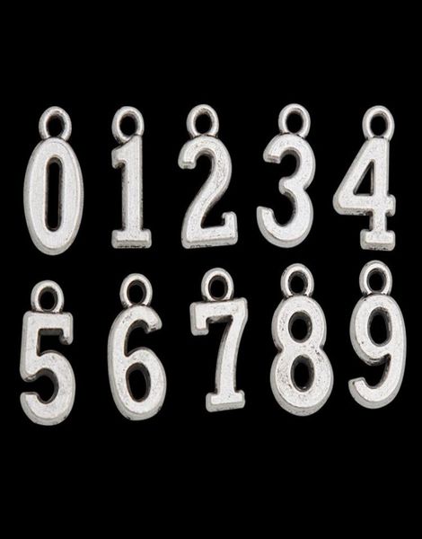 

whole fashion alloy jewelry making 09 number pendant charms 100pcslot each one 10pcs aac7145368954, Bronze;silver