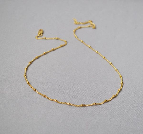 

brass beaded chains in gold silver basic chain chockers thin necklaces3632056