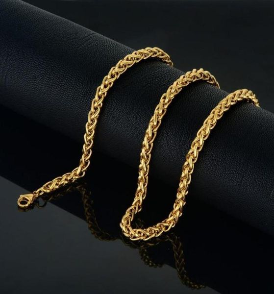 

mens gold chain fashion jewelry kpop vintage stainless steel necklace men color 6mm rope chains5947632, Silver