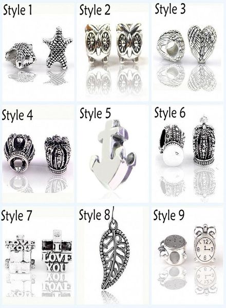 

hywo multitype selection 925 sterling silver beads watch love crown for women gift diy jewelry bracelet pendant bijoux femme whol7167015, Black