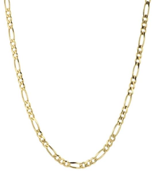 

14k yellow gold solid 2mm thin women039s figaro chain link necklace 18quot45508995460447, Silver