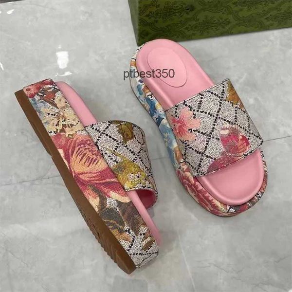 

bottoms printed ggly flip women summer casual slides lady sandals flops embroidery platform fashion slide beach slipper thick shoes 35-42 wi, Black