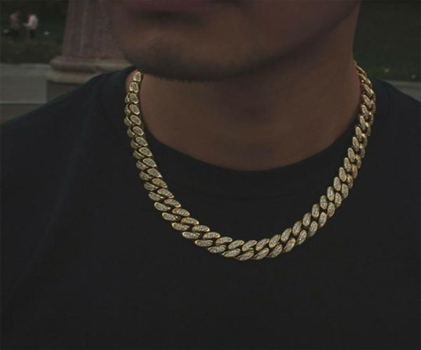 

men039s 12mm miami diamond cuban link chain real 14k yellow gold solid full real icy chocker 1624inch cubic zirconia jewelry5177410, Silver