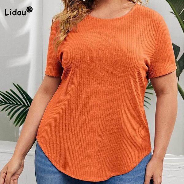 

women's plus size t-shirt spring summer back button casual t-shirt streetwear solid color pit strip short sleeve loose pullover plus si, Black