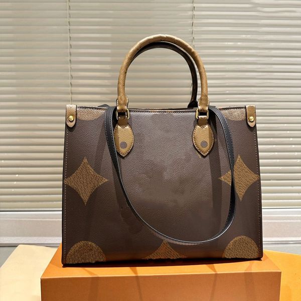 

printed leather handbags onthego designer women's shoulder shopping bag m45321