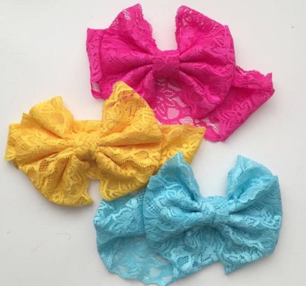 

fashion baby headband lace baby turban big bowknot wide headbands 7 colors 50pcslot 2059897, Silver