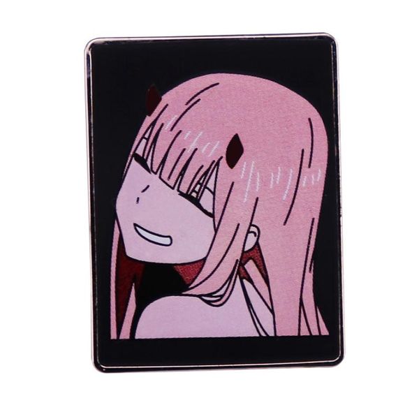 

darling in the franxx 002 zero two enamel pin kawaii anime girl demon with red horns brooch jewelry s0016606851, Blue