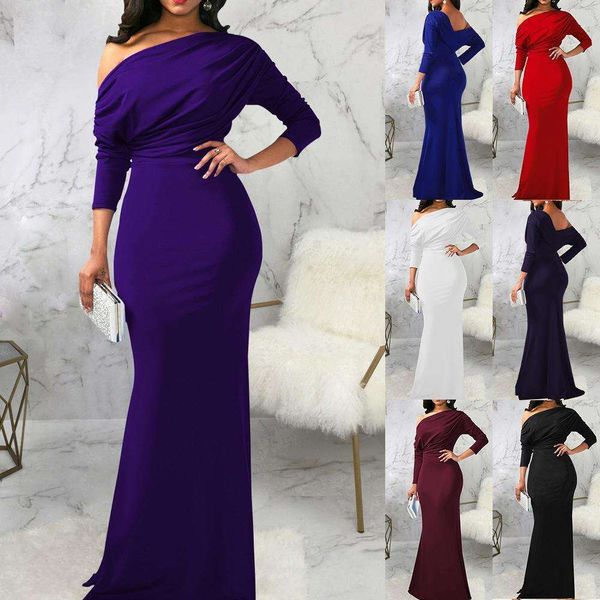 

summer womens clothing fashion oblique shoulder front chest slightly wrinkled dress, Black;gray