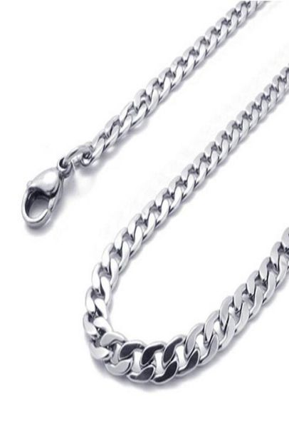 

ship whole 5pcs lot 6mm 24inch stainless steel silver flat nk curb chain link necklace thanksgiving day jewelry women7409627