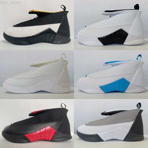 

jumpman 15 men basketball shoes 15s big size 12 sail stealth black white bred obsidian doernbecher sneakers sports
