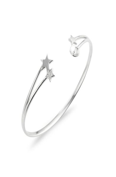 

star bracelet settings pearl semi mount 925 sterling silver blank open bangle 3 pieces9469752, Slivery;crystal