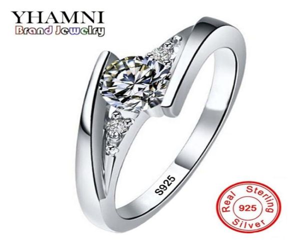 

send silver certificate full size original solid 925 silver rings set 05 carat cz diamant wedding rings jewelry for women 503630942314295, Slivery;golden
