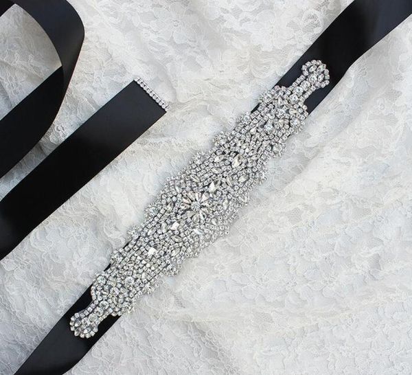 

2019 luxury fashion rhinestone adornment belt wedding dress accessories belt 100 handmade selling xw61 bridal sashes4531362, White