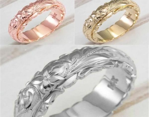 

flower rings suspension carving alloy band women gold silver plating ring marriage gift fashion jewelry 1 5hj l28114251