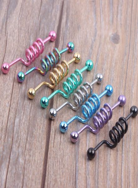 

ear body jewelry anodized steel long industrial scaffod barbell bar ear stud earring piercing4500282, Silver