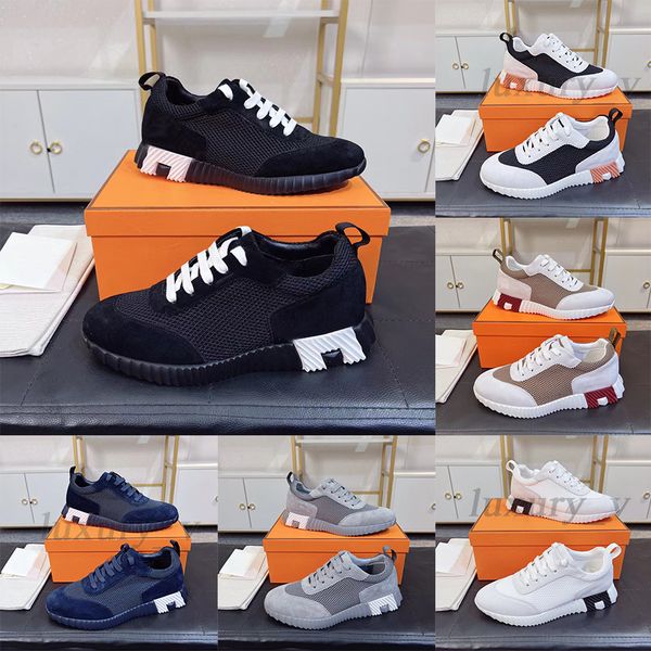 

designer casual shoes bouncing sneakers athletic shoe men runner giga sneakers antiskid light sole flat platform suede trainers 2023, Black