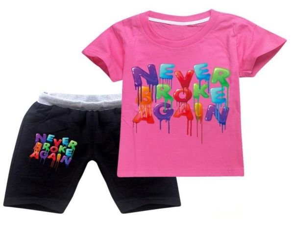 

boys girls clothing sets younboy t shirt and knee shorts never broke again outfits for kids 314 years9933882, White
