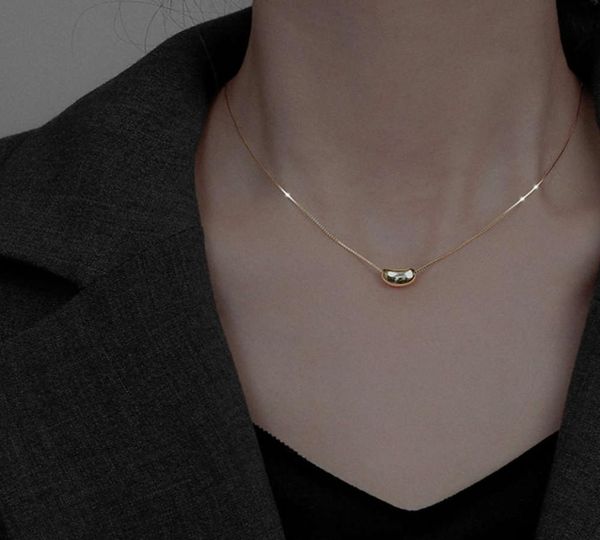 

pendants titanium steel necklace acacia bean pendant clavicle chain net red simple choker cool temperament neckwear5263198, Silver