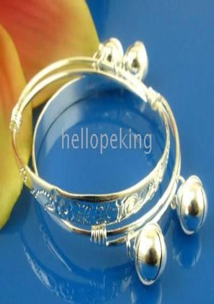 

whole 925 sterling silver 2pc1pair baby bracelet bangle5712494, Black
