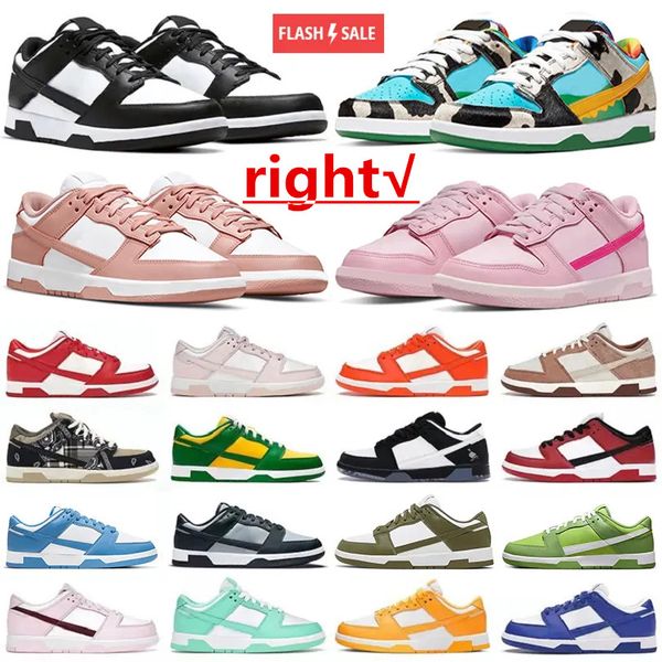 

des chaussures men women shoes designer sneaker lows panda white black grey fog triple pink unc rose whisper team gold blue raspberry strawb