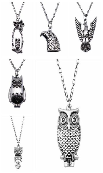 

school gifts 1pcs owl eagle pendant necklace women 435cm chains9175922, Silver