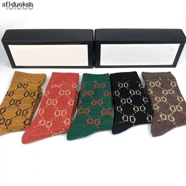 

sports ggity winter quality designer letter men's and women's knit socks five net brands of sock luxury cotton with boxes 7qbw, Black