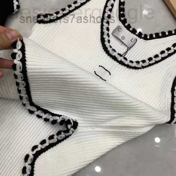 

t-shirts designer anagram-embroidered women tanks camis cotton-blend tank two c letters designer skirts yoga suit channel dress bra vest la, White