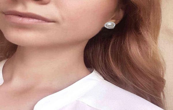 

luxurious natural pearl stud earrings for women925 streling silver jewelryreal freshwater gift 2201252015664, Golden;silver