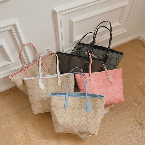 

luxury designer women shopping totes bag fashion handbag leather purse shoulder big large bag pink tote bag