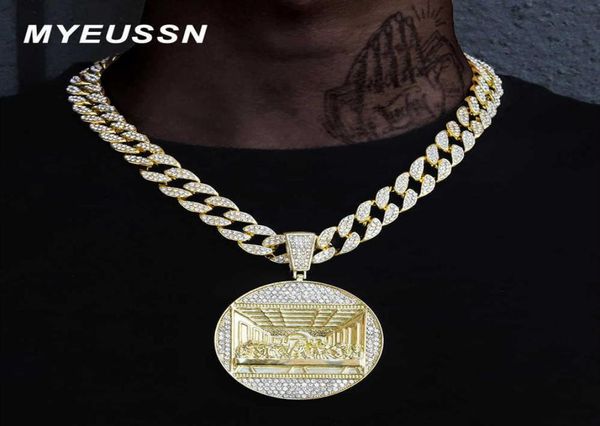 

hip hop last supper pendant necklace men039s jewelry iced out cuban link fashion men gift jewelry chain 210929253c7056720, Silver