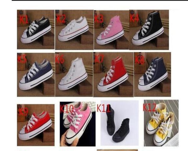 

new brand kids canvas shoes fashion high low shoes boys and girls sports canvas children shoes6294216, Black;red
