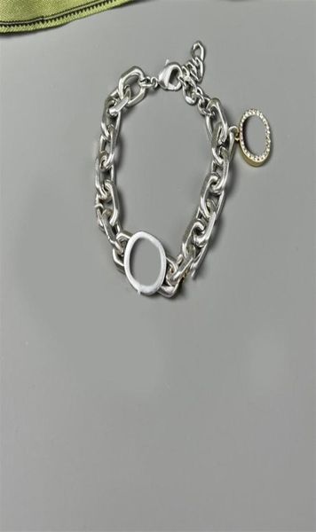 

designer letter charm bracelet classic silver color link chain womens mens charms bracelets jewelry gift 98mld5090510, Golden;silver