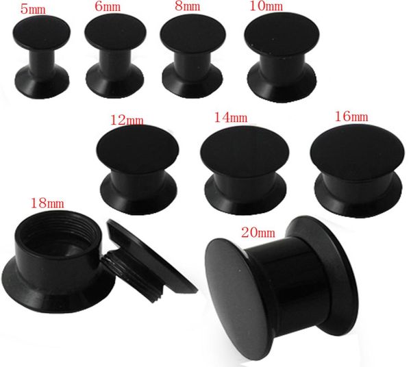 

acrylic interanlly screw flare flesh tunnel ear plug earring stretcher plug taper tunnel 520mm body jewelry4263346, Silver