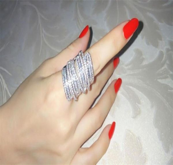 

luxury lady party ring 925 sterling silver t shape diamond wedding band rings for women engagement jewelry gift2713542, Slivery;golden
