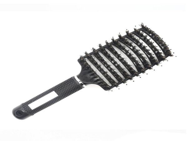 

women hair scalp massage comb bristle nylon hairbrush wet curly detangle hair brush for salon hairdressing styling tools5889142, Silver