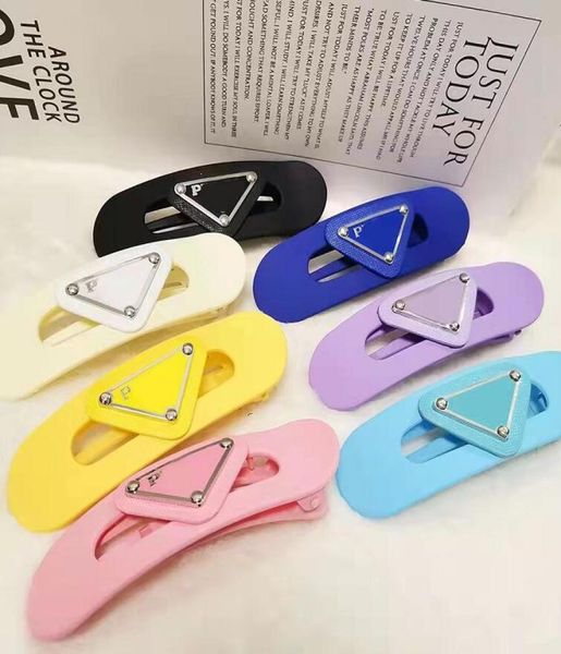 

women frosted big hair clips candy color hairpins triangle p acrylic plastic duckbill claw for designer womens girls simple clamps9097355, Golden;silver