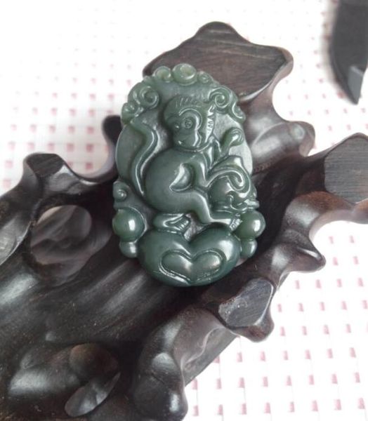 

china039s xinjiang hetian jade zodiac monkey peace pendant with d38627807, Silver