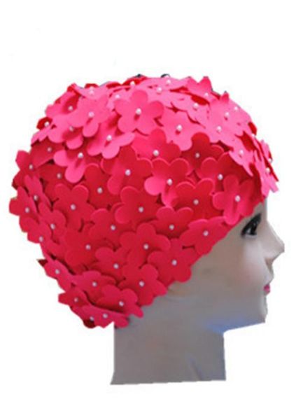 

ladies petal flower vintage style swimming hat cap big size 6 colors 9032677