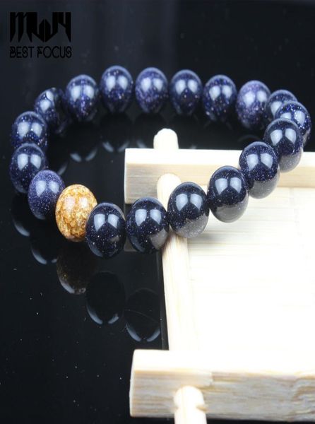 

fashion natural stone bracelet blue sand stone bracelet 6mm 8mm 10mm for women men symbol of courage christmas gift6131673, Black